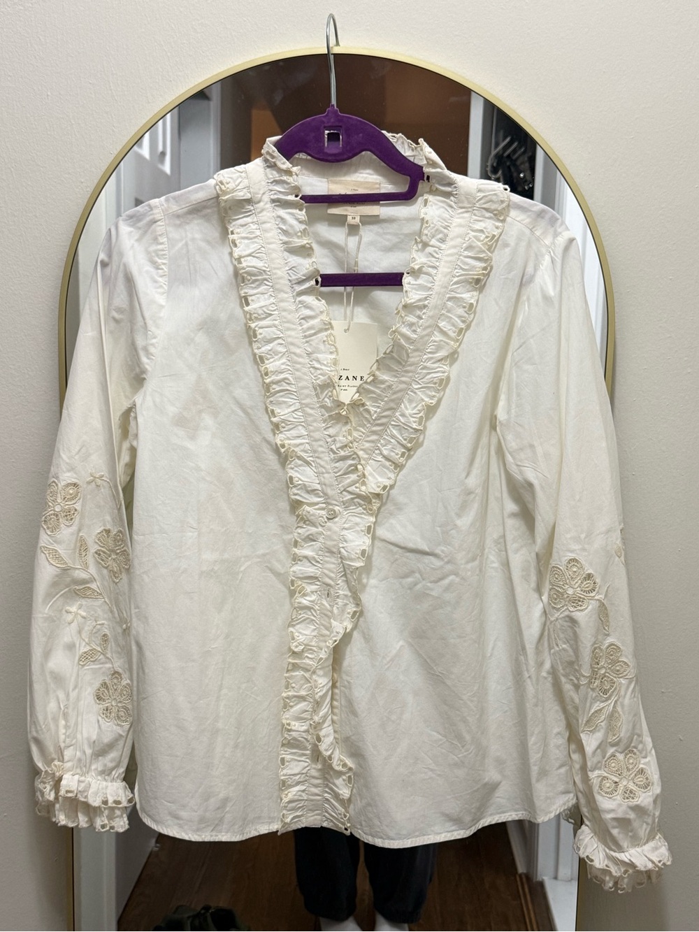 NWT Sézane white button blouse Chemise Kelly FR 38, UK 10, US 6 (small / medium)